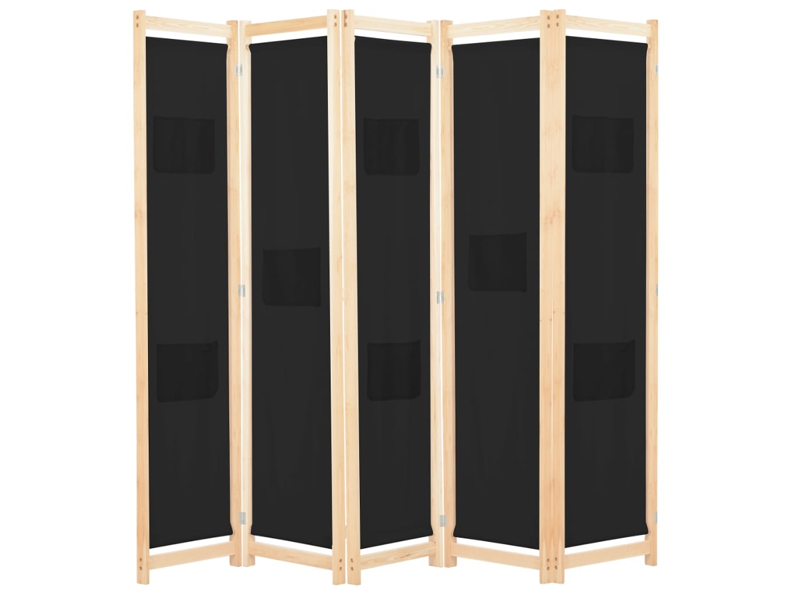 Divisória de quarto VIDAXL Preto Tecido (200x170x4 cm)