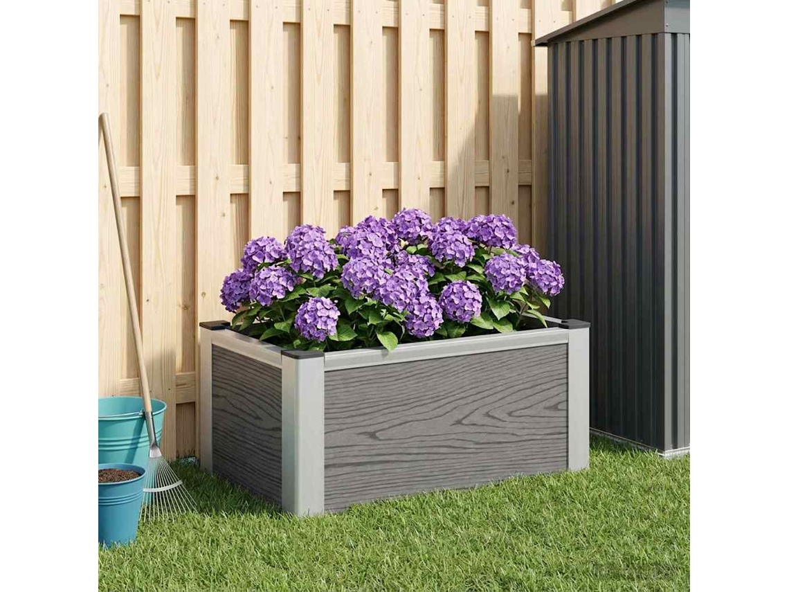 Vidaxl Canteiro De Jardim Elevado Cinzento 50 X 30 X 22 Cm