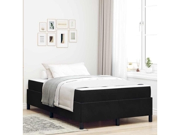 Vidaxl Estrutura da Cama com Colchão Preto 120 X 190 Cm Tecido