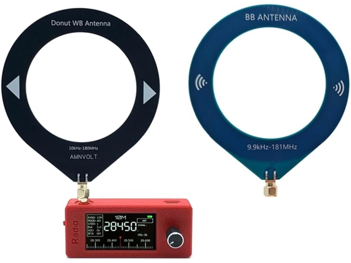 Mini Rádio Portátil De 10 Khz A 180 Mhz Com Ecrã Ips De 1,9 Polegadas