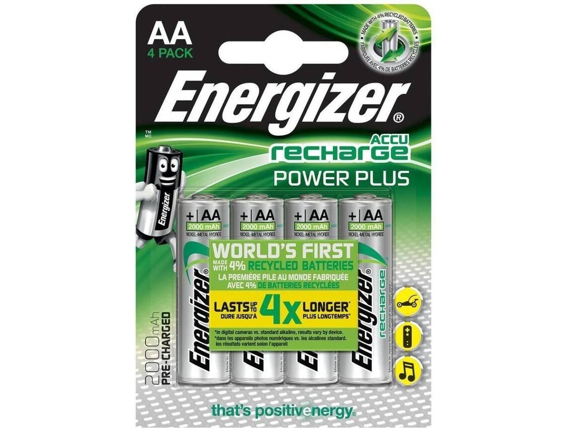 Pilhas Recarregáveis ENERGIZER Accu Recharge Power Plus HR06 2000mAh Níquel-metal hidruro (4 unidades)