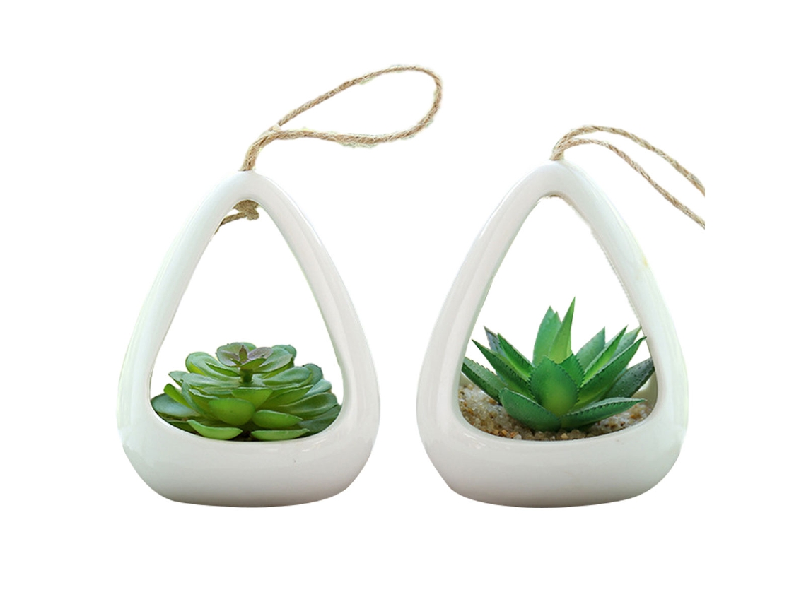 2 Peças de Suculentas de Simulação Ornamentos Criativos de Moda para Pendurar na Parede Flores Artificiais e Plantas Verdes RNEMITERY