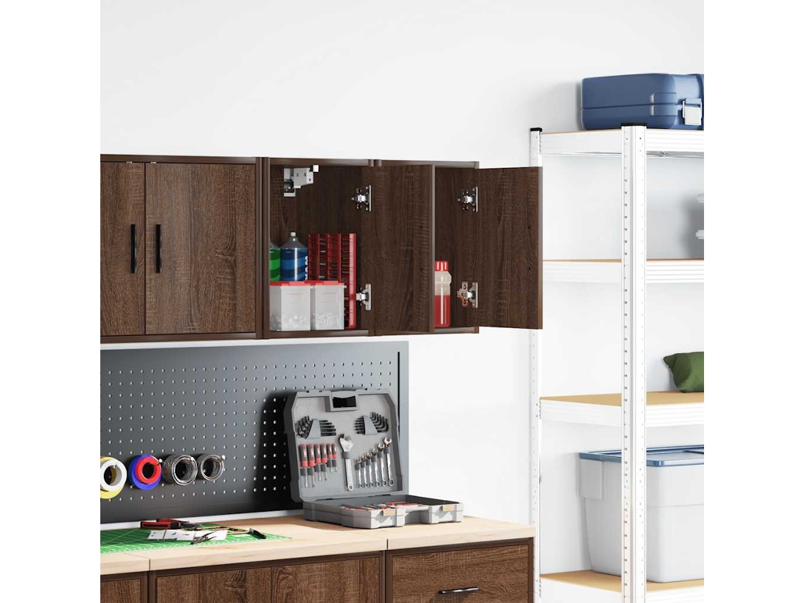Vidaxl Armários De Parede Para Garagem 2pcs Derivados De Madeira