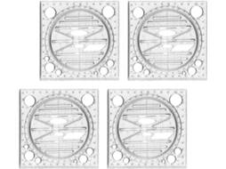Conjunto De 4 Réguas Geométricas Giratórias Multifuncionais Plástico, Ideais Para Estudantes E Profissionais De
