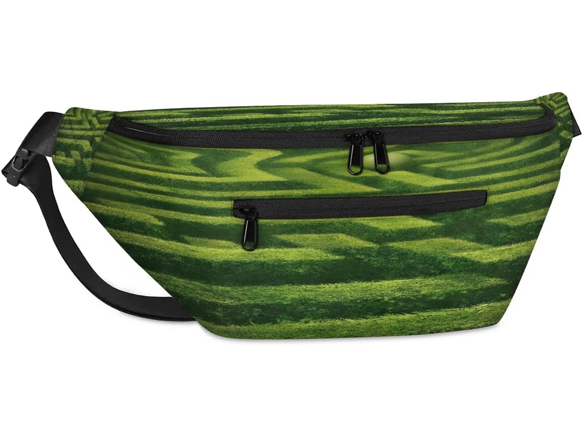 Bolsa transversal unissex Tropicallife com estampa geométrica de árvore de jardim, 38 x 25 x 9 x 19 cm, impermeável.