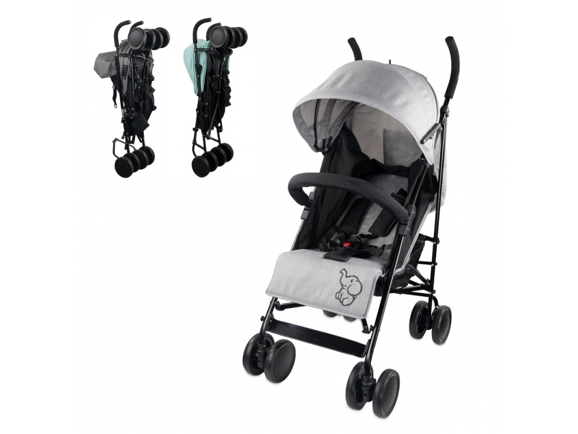 Carrinho De Bebê Dobrável Mobiclinic Carrinho De Passeio Encosto Reclinável Rodas Removíveis Peso Máx. 15 Kg Cesta Xl ,elefant