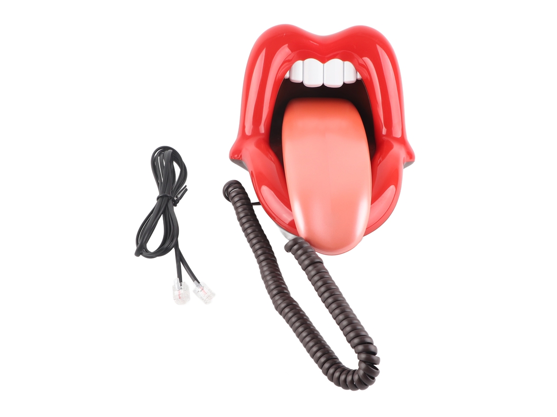 Telefone De Mesa Multifuncional Vermelho Em Formato De Língua Grande Ar 5056 Para Decoração De Casa Slowmoose