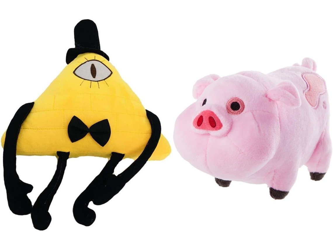 Conjunto De 2 Pelúcias Gravity Falls - Bill Cipher E Waddles, Bonecos