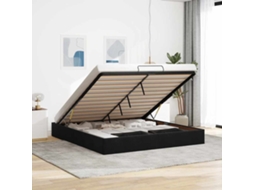 Vidaxl Estrutura De Cama Otomana Sem Colchão 200x200 Cm Veludo Preto