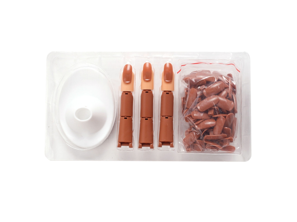 Dedo Artificial Flexível Com Base Para Prática De Nail Art Iniciantes Dedo Médio Branco