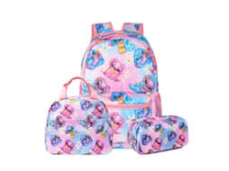 Conjunto De Três Peças De Mochila Escolar Com Padrão Floral Esbatido, Incluindo Mochila Escolar E Lancheira Térmica E Estojo, Modelo 14