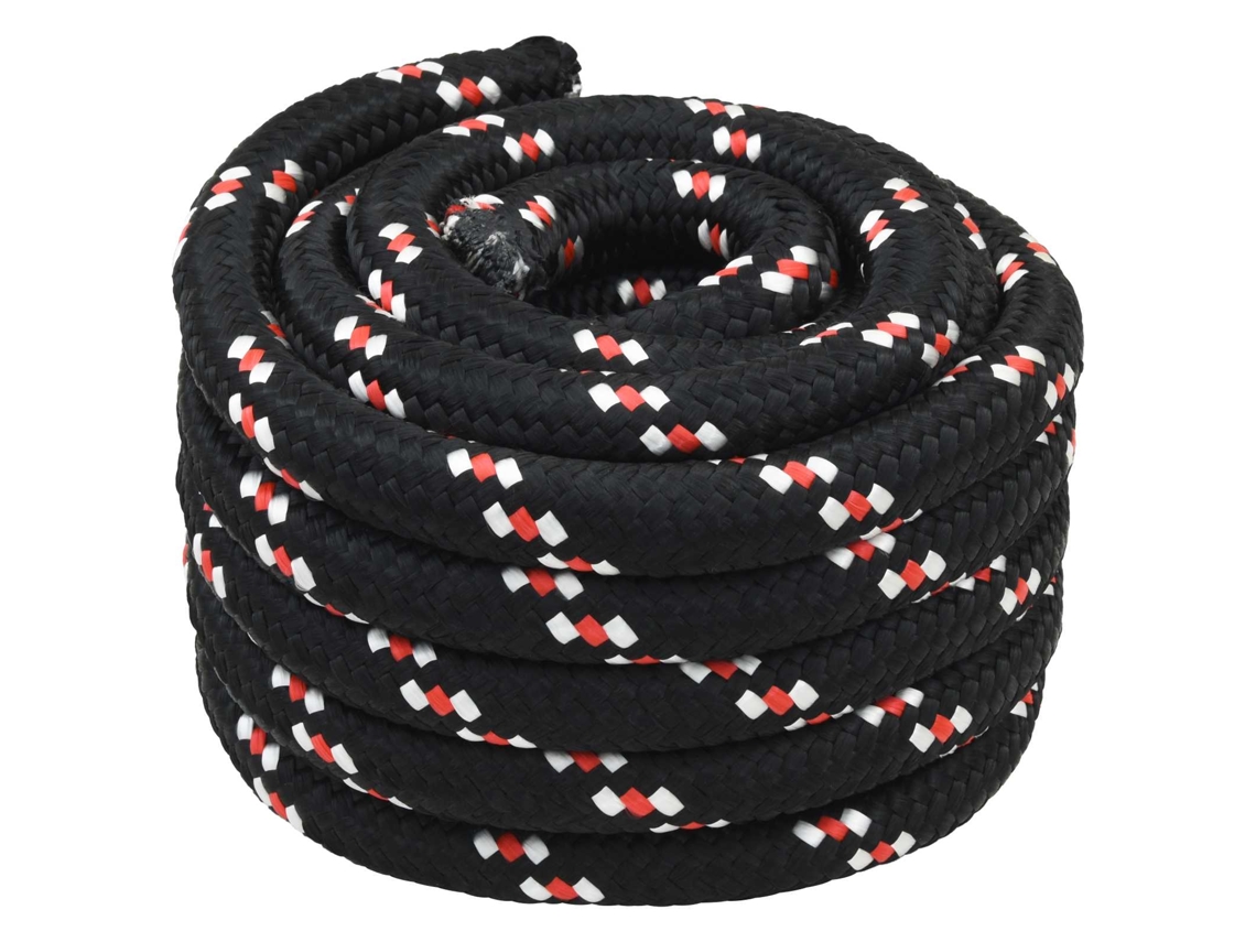 Vidaxl Corda De Barco 4 Mm 10 M Preto E Vermelho