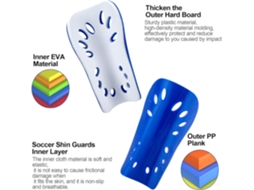 Lurelia Pares De Caneleiras De Futebol Ventiladas Para Adultos Com Protetores De Eva, Azul