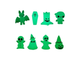 Primerox kit 8 Fantasmas Luminosos Decorativos de Halloween Abóbora para Jardim Miniatura Paisagem
