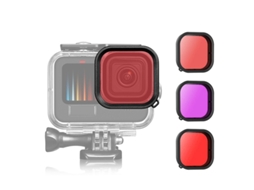 Filtro de Mergulho À Prova D'Água para Gopro Hero 11/10/9 Vermelho