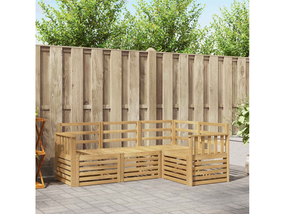 Vidaxl Conjunto De Sofás Para Exterior 4 Unid. Branco