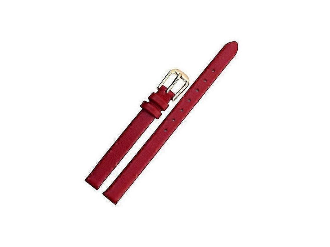 Pulsera De Cuero Auténtico Con Hebilla Para Reloj Mujer 10mm Rojo 10mm Vermelho