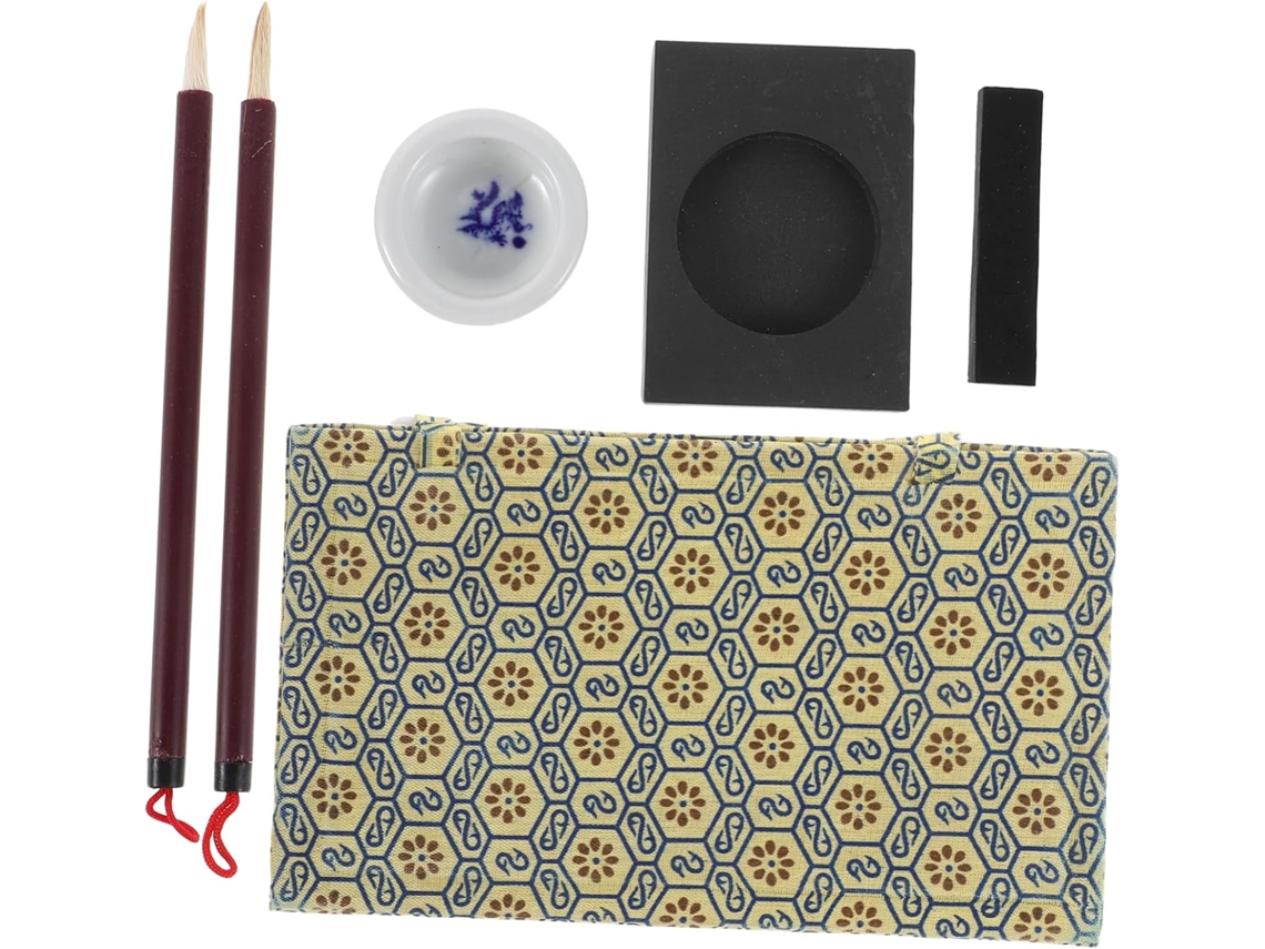 Kit para Iniciantes com Pincéis, Tinta, Papel e Pedra de Tinta para Estudantes e Artistas Amadores CHABERLU