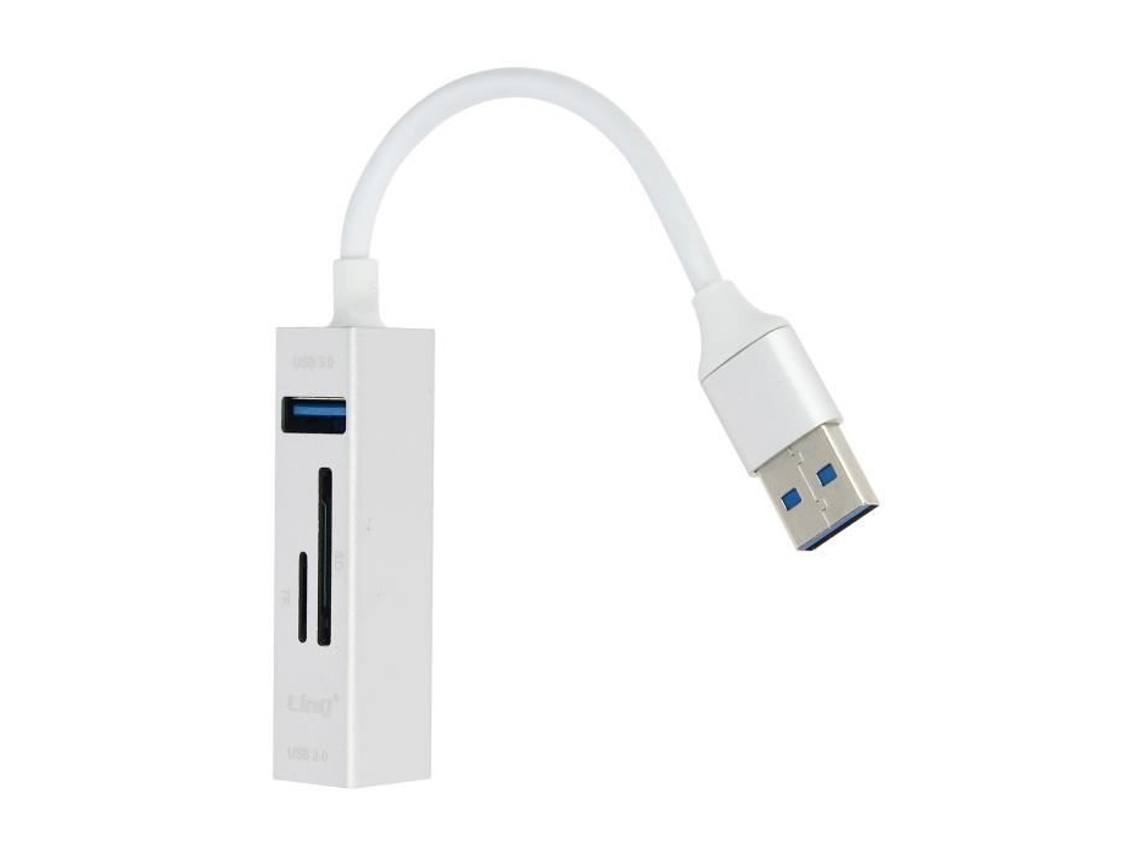 Hub Usb 5 Em 1 3 Portas Usb E Leitor De Cartão Sd Linq Microsd Prata Brilvibera