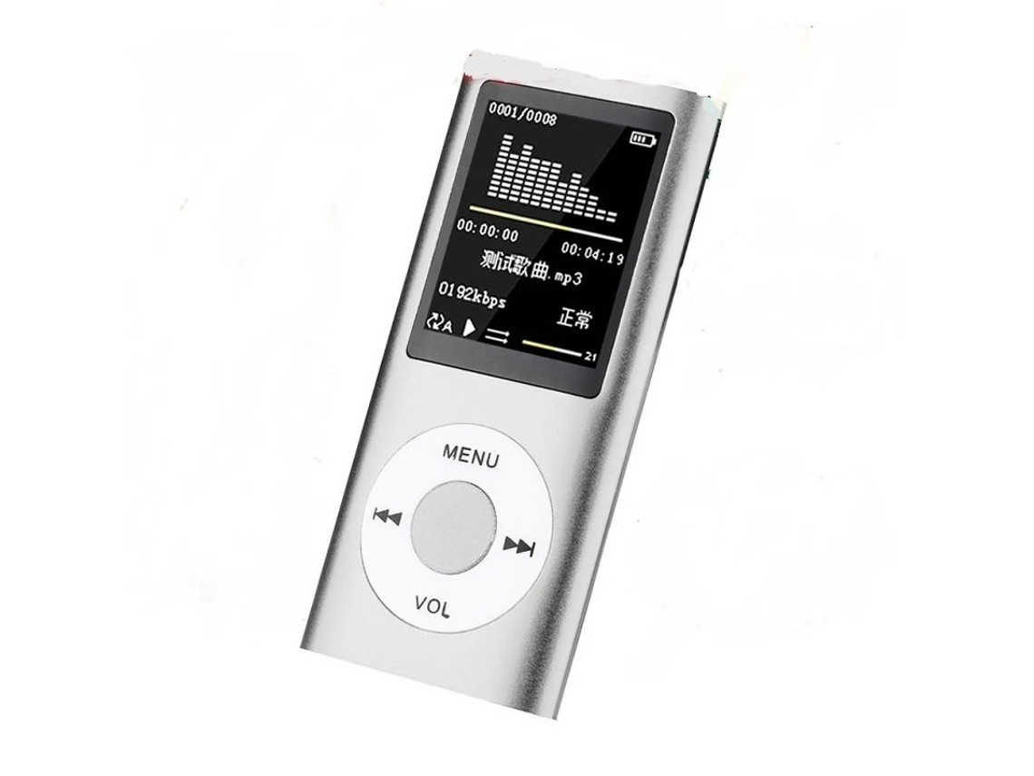 Leitor Mp3 Rádio Hifi Tela Lcd Digital Fm Prata Yizhood