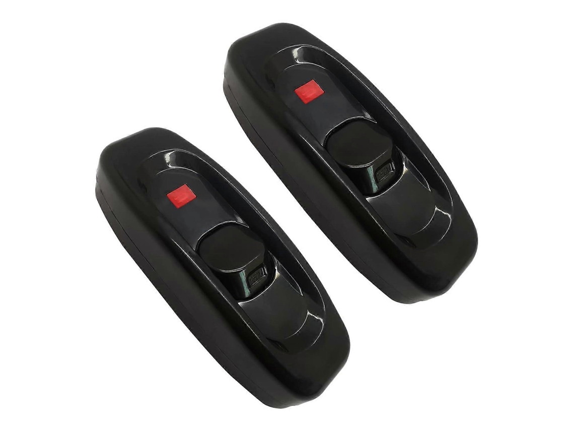 Interruptor Inline de Bombilla Jiugglad Ac 250v 10a de Doble Polo para Electrodomésticos Pequeños Cable Redondo o Plano (negro 2pcs)