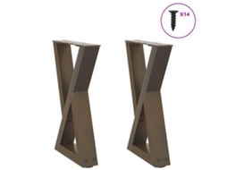 Vidaxl Pés Para Mesa De Centro 2 Peças Aço Natural 38x(42-43,3) Cm Aço