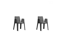 Set 2 Poltronas Interior, Exterior Cinza Escuro Play Garbar