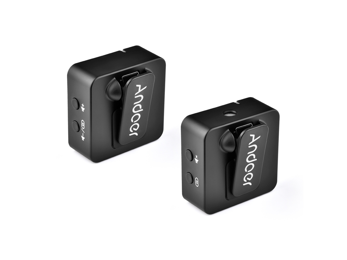 Sistema De Microfone De Gravação Sem Fio Andoer Mx5 2.4g