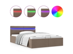 Bed Frame, Bed Frames Vidaxl Cinzento-acastanhado Tecido (140 X 200 Cm)