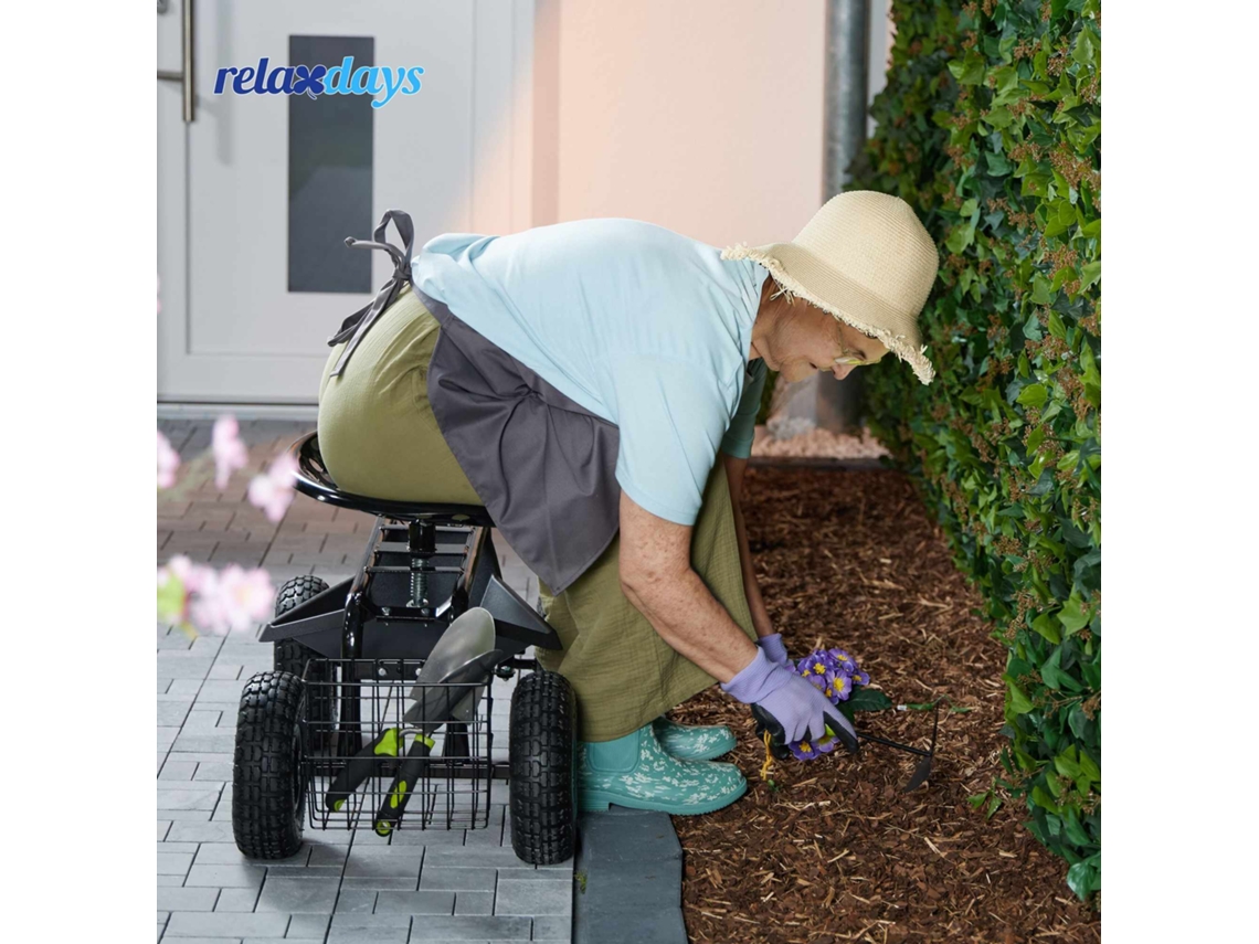 Assento De Jardim Móvel Com Armazenamento