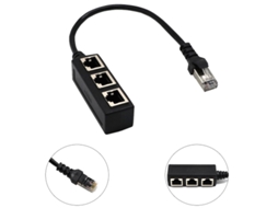 Adaptador De Rede Com Divisor De Cabo Ethernet, Divisor Ethernet 1 Para Aquaforge