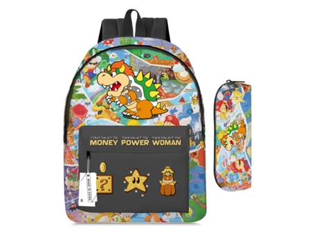 KOHREE Conjunto de Duas Peças de Mochila de Estudante Mario