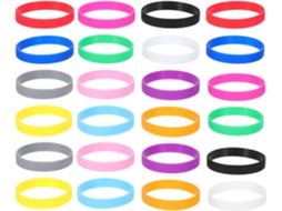 Conjunto de 24 pulseiras de silicone coloridas e confortáveis para festas, resistentes à embriaguez.