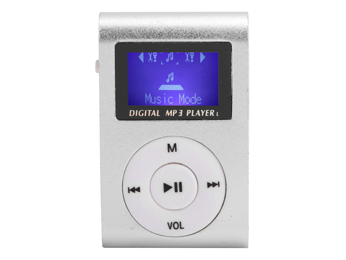 Reprodutor De Música Mp3 Portátil Mini Com Clip Esportivo Tela Lcd Suporta Cartão De Memória Prata