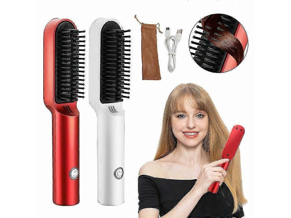 Escova 2 em 1: Alisador de Cabelo, Secador, Modelador de Cachos, Pente, Ideal para Presente TAISHENGDA