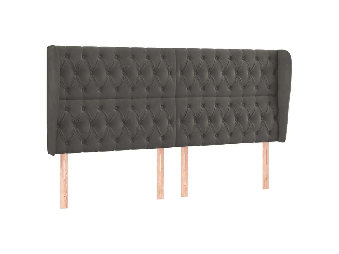 Headboard, Headboards Vidaxl Cinzeto Veludo (203 X 23 X 118/128 Cm)