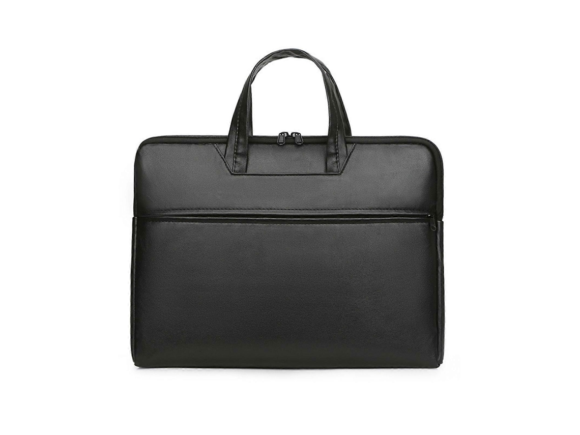 2026-bolsa Para Notebook De Couro Pu, Preta, Com Alças, Para 15.6 Polegadas
