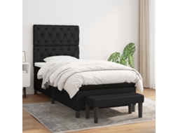 Vidaxl Cama Com Molas/colchão 80x200 Cm Tecido Preto