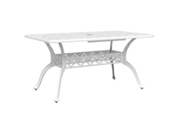 Mesa de Jardim VIDAXL Alumínio Fundido Branco 150X90X72 Cm