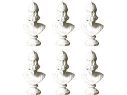 Conjunto 6 Esculturas Decorativas Deusa Atena Resina Branca Ornamentos Artesanais Qualidade Decoração GOKOCO