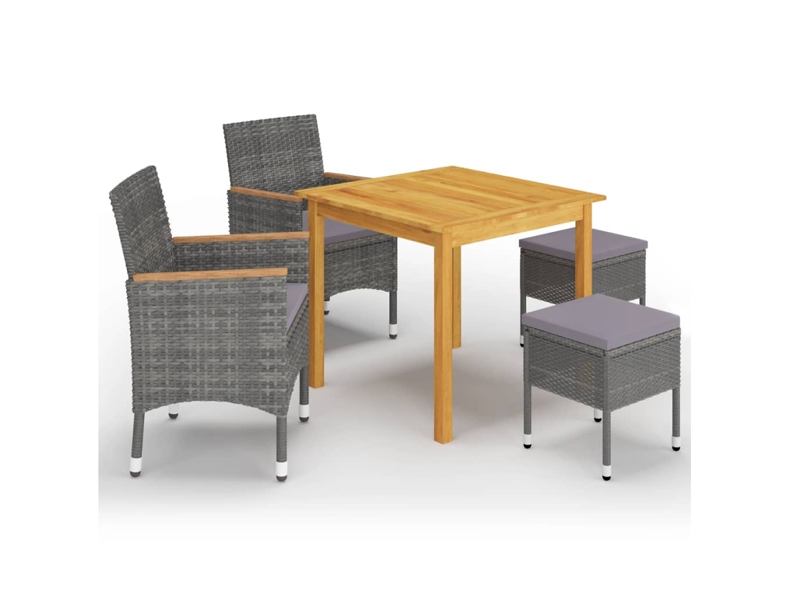 Pcs Conjunto De Jantar Para Jardim Cinzento Dkd Home Decor