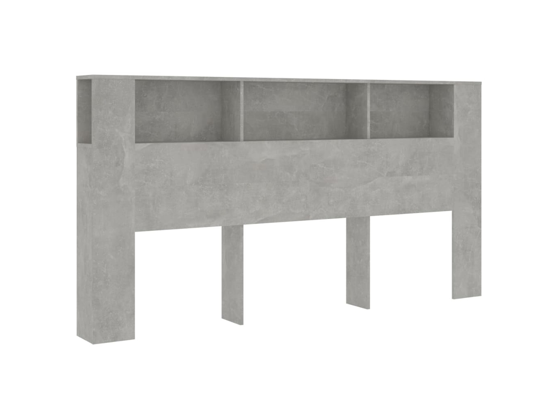 Armário de Cabeceira MAISON EXCLUSIVE em Cinzento de Betão (200x18,5x104,5 cm)