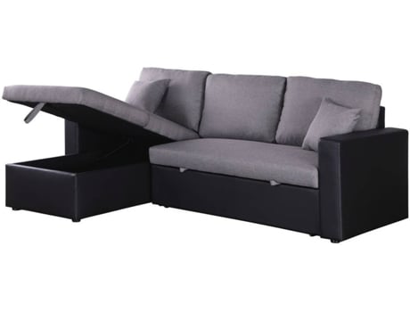 Sofá HABITAT ET JARDIN Alain  (221 x 145 x 85 cm - Cinzento/Preto - Linho - Lugares: 3)