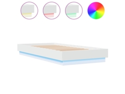 Estrutura de Cama com Luzes Led 100x200 Cm Branco MAISON EXCLUSIVE