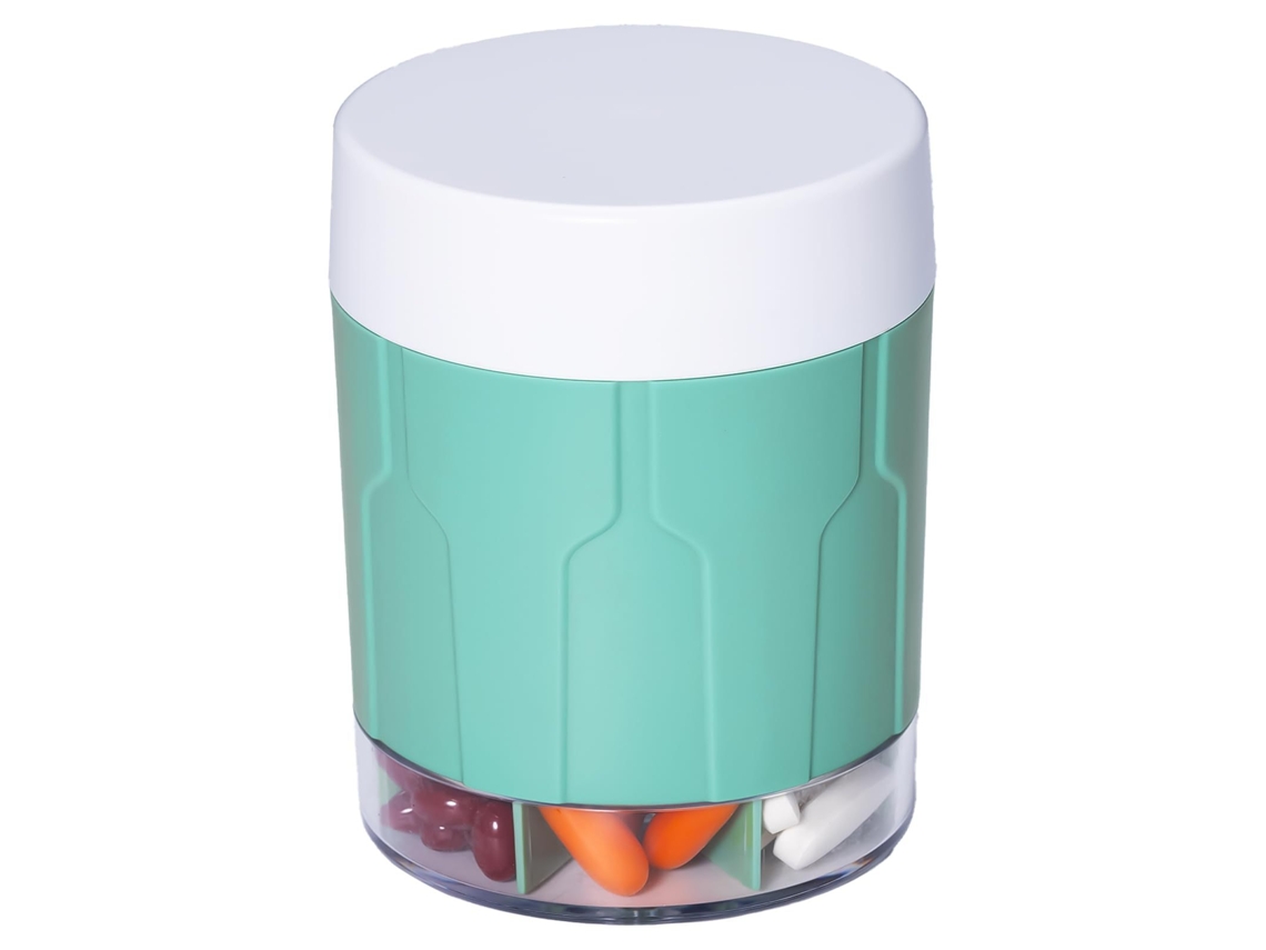 Organizador De Comprimidos Eifson 7 Compartimentos Rotativo Para Vitaminas Sem Bpa (ciano)