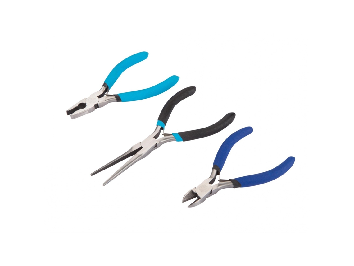 Conjunto de Mini Pinças BLUESPOT TOOLS com Cabo Macio 3 Peças Multicoloridas
