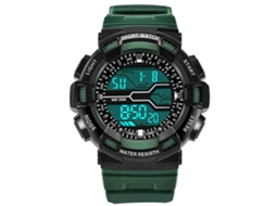 Reloj Electrónico Digital Sanda Multifuncional Impermeable (negro Verde)