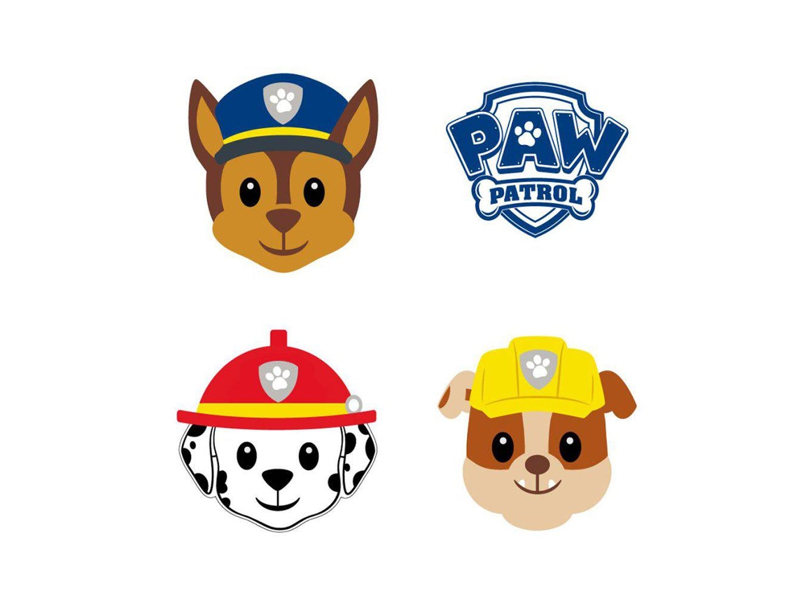 CERDA Forma de Caractere de Borracha Paw Patrol 4 Unidades