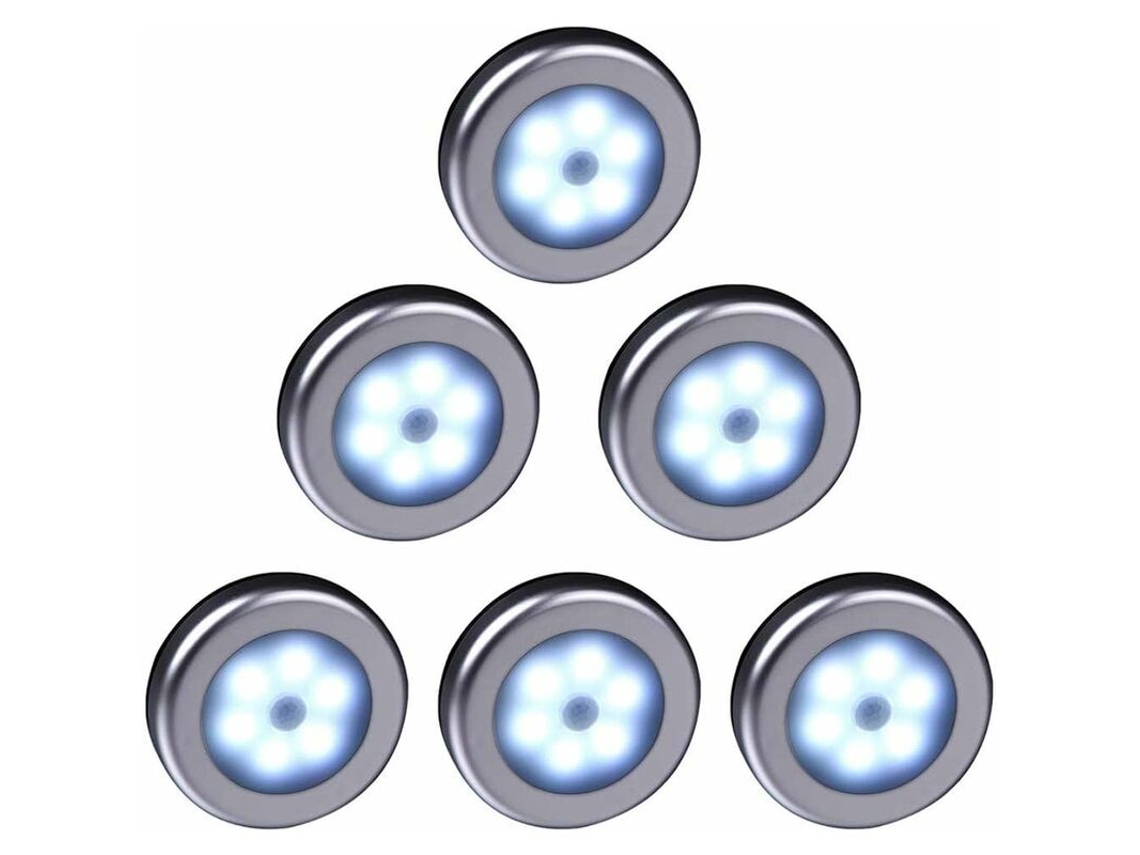 Kit Com 6 Unidades De Luz Led Com Sensor De Movimento, Sem Fio, Luz Branca Para Guarda-roupa, Cozinha, Escada, Corredor