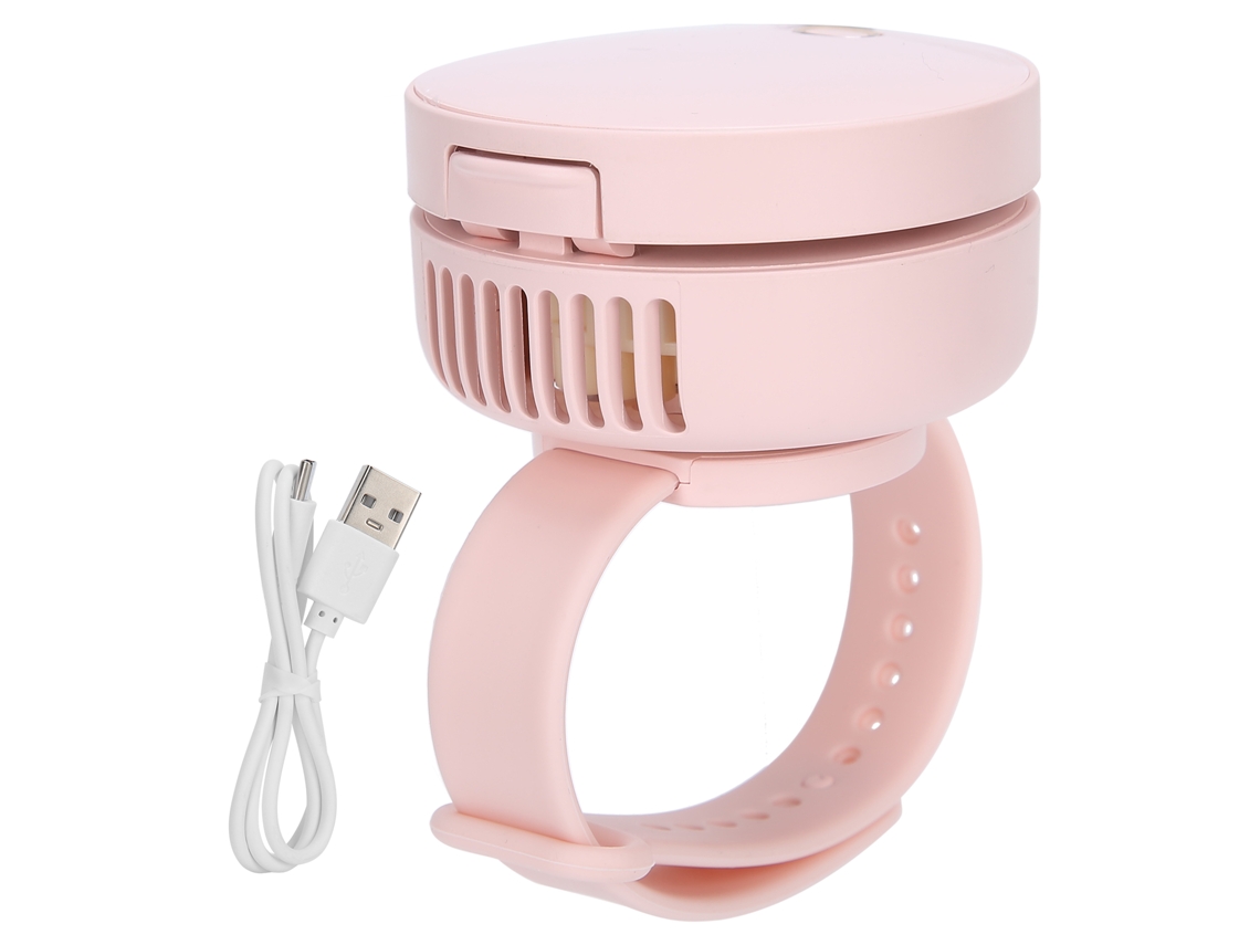 Usb Charging Wrist Fan 3 Gear Wind Power Portable Handheld With Mirrorpink